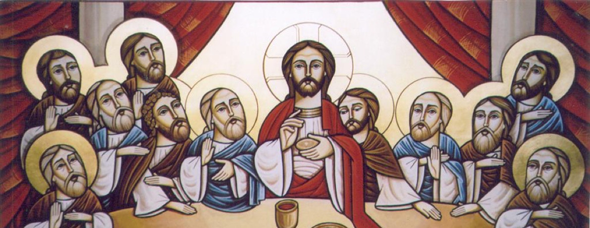 Beautiful Coptic Orthodox Icon of Jesus and his disciples at the Last Supper